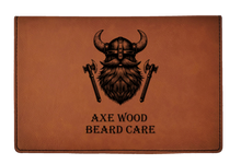 Load image into Gallery viewer, Axe wood Vi-King - Beard Box Set - Beard Balm and Oil - Reusable leather box.