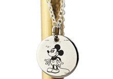 Load image into Gallery viewer, Mickey Mouse Patent Drawing - laser Engraved necklace - 925 Sterling Silver
