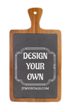 Load image into Gallery viewer, Slate & Wood Cutting board -DESIGN YOUR OWN - Custom - Personalized