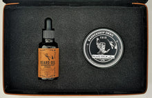Charger l'image dans la galerie, Barbershop Swag All Natural - Beard Box Set - Beard Balm and Oil - Reusable leather box.