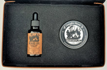 Charger l'image dans la galerie, Campfire Forest - All Natural - Beard Box Set - Beard Balm and Oil - Reusable leather box.