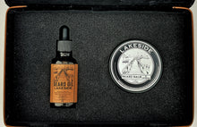 Load image into Gallery viewer, Lakeside - All Natural - Beard Box Set - Beard Balm and Oil - Reusable leather box.
