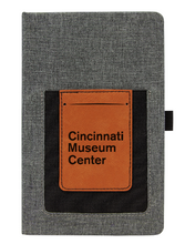 Load image into Gallery viewer, Custom Leather and Canvas Journal with Cell phone holder and Card Slot - DESIGN YOUR OWN - Personalized