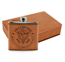 Load image into Gallery viewer, Leather Flask W/ Gift Box set - DESIGN YOUR OWN - Custom - Personalized