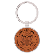 Load image into Gallery viewer, Metal Round Leather keychain with Gift box -  DESIGN YOUR OWN -Custom - Personalized