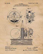 Load image into Gallery viewer, Tesla Electric Circuit Controller Patent drawing - engraved Tumbler - insulated stainless steel travel mug