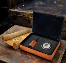Load image into Gallery viewer, ShipWood Pirate - Beard Care Box Set - Beard Balm and Oil - Reusable leather box.