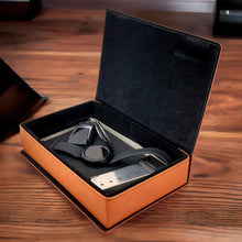 Load image into Gallery viewer, ShipWood Suede Pirate- Beard Box Set - Beard Balm and Oil - Reusable leather box.