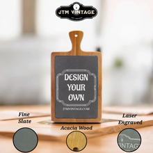 Load image into Gallery viewer, Slate & Wood Cutting board -DESIGN YOUR OWN - Custom - Personalized