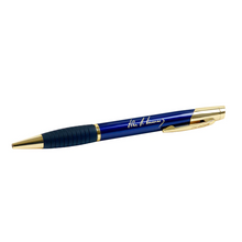 Load image into Gallery viewer, Brass Executive blue and gold Pen with Gripper - DESIGN YOUR OWN - Custom - Personalized