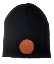 Load image into Gallery viewer, Leather Patch Beanie - DESIGN YOUR OWN - Custom - Personalized