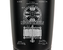 Load image into Gallery viewer, Nikola Tesla electromagnetic motor - engraved Tumbler - insulated stainless steel travel mug
