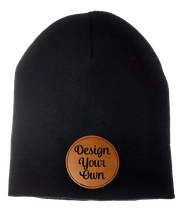 Load image into Gallery viewer, Leather Patch Beanie - DESIGN YOUR OWN - Custom - Personalized