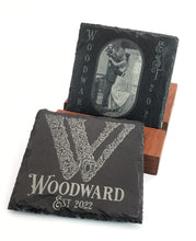 Cargar imagen en el visor de la galería, Slate Coaster Personalized - Square - DESIGN YOUR OWN - Custom - Personalized