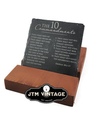 Load image into Gallery viewer, 10 Commandments On Slate Coaster
