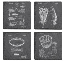 Load image into Gallery viewer, Sports History - 4-piece engraved fine Slate coaster set