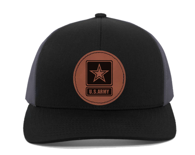 ARMY - engraved Leather Patch hat