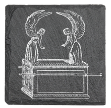 Load image into Gallery viewer, Ancient Ark of the Covenant sacred chest on fine Slate Coaster
