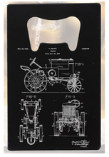 Cargar imagen en el visor de la galería, Farm equipment tractor blueprint - Bottle Opener - Metal