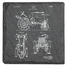Charger l'image dans la galerie, Farm equipment tractor blueprint - Laser engraved fine Slate Coaster