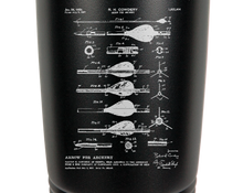 Load image into Gallery viewer, Archery Arrow patent drawing - engraved Tumbler - insulated stainless steel travel mug
