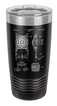 Load image into Gallery viewer, Archery Target patent drawing - engraved Tumbler - insulated stainless steel travel mug
