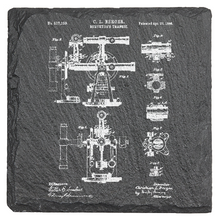 Load image into Gallery viewer, architects surveyors transit patent drawing  - Laser engraved fine Slate Coaster
