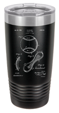 Cargar imagen en el visor de la galería, Baseball Patent - engraved Tumbler - insulated stainless steel travel mug