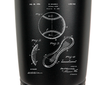 Cargar imagen en el visor de la galería, Baseball Patent - engraved Tumbler - insulated stainless steel travel mug