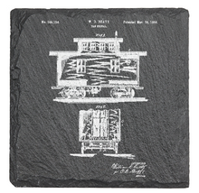 Load image into Gallery viewer, Caboose car railroad engineer - Laser engraved fine Slate Coaster