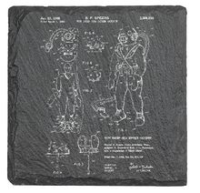 Cargar imagen en el visor de la galería, Deep Sea diver Diving suit - Laser engraved fine Slate Coaster