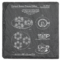 Load image into Gallery viewer, Disney Rides - 4-piece engraved fine Slate coaster set - Patent drawings
