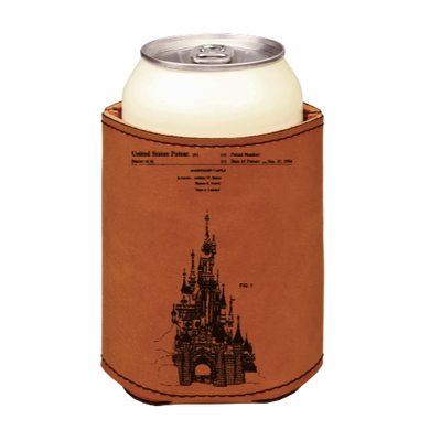 Disney Castle patent drawing - engraved leather beverage holder