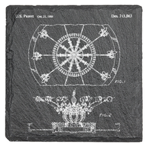 Load image into Gallery viewer, Disney DUMBO Ride Patent drawing - Laser engraved fine Slate Coaster
