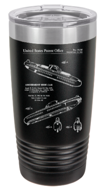 Disneyland submarine voyage ride patent drawing - engraved Tumbler - insulated stainless steel travel mug