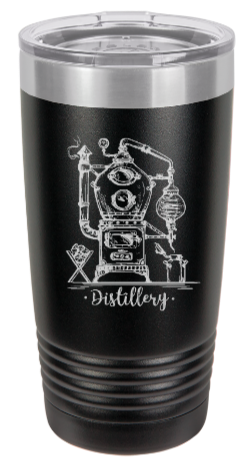 Distillery art - engraved Tumbler - insulated stainless steel travel mug