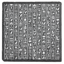 Load image into Gallery viewer, Egyptian hieroglyphics on fine Slate Coaster
