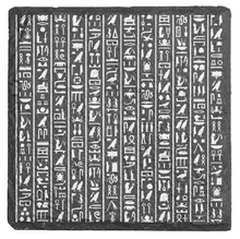 Load image into Gallery viewer, Egyptian hieroglyphics on fine Slate Coaster