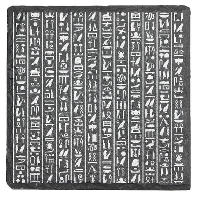 Egyptian hieroglyphics on fine Slate Coaster