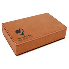 Load image into Gallery viewer, Leather Flask W/ Gift Box set - DESIGN YOUR OWN - Custom - Personalized