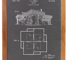 Load image into Gallery viewer, Frank Lloyd Wright House Slate &amp; Wood Cutting board
