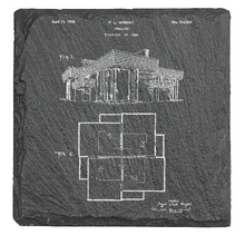 Load image into Gallery viewer, Frank Lloyd Wright - 3-piece engraved fine Slate coaster set