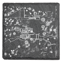 Load image into Gallery viewer, frank lloyd wright falling water house - Laser engraved fine Slate Coaster