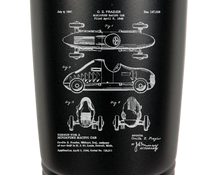 Load image into Gallery viewer, Miniature racing car Patent - engraved Tumbler - insulated stainless steel travel mug