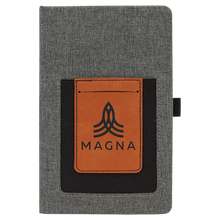 Load image into Gallery viewer, Custom Leather and Canvas Journal with Cell phone holder and Card Slot - DESIGN YOUR OWN - Personalized