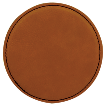 Load image into Gallery viewer, Leather Coaster set of 6-Round - DESIGN YOUR OWN - Custom - Personalized