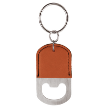Load image into Gallery viewer, Bottle Opener Keychain Leather & Metal - DESIGN YOUR OWN - Custom - Personalized