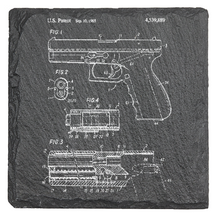 Load image into Gallery viewer, Glock Pistol  - Laser engraved fine Slate Coaster
