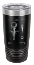 Load image into Gallery viewer, Golf Tee Patent drawing- Grant 1899 - engraved Tumbler - insulated stainless steel travel mug