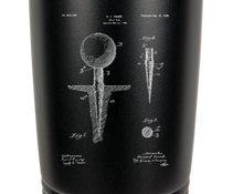 Load image into Gallery viewer, Golf Tee Patent drawing- Grant 1899 - engraved Tumbler - insulated stainless steel travel mug